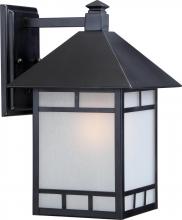  60/5702 - 1-Light 9" Wall Mounted Outdoor Fixture in Stone Black Finish and Frosted Seeded Glass