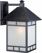  60/5703 - 1-Light 10" Wall Mounted Outdoor Fixture in Stone Black Finish and Frosted Seeded Glass
