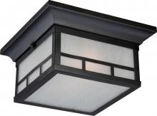  60/5706 - 2-Light 10" Flush Mounted Outdoor Fixture in Stone Black Finish and Frosted Seeded Glass