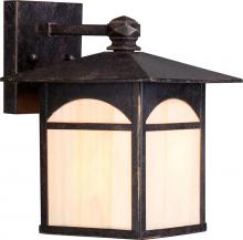  60/5751 - 1-Light 7.75" Wall Mounted Outdoor Fixture in Umber Bronze Finish and Honey Stained Glass