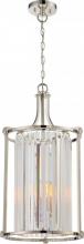  60/5762 - Krys- 4 Light Crystal Accent Foyer Pendant - Polished Nickel Finish