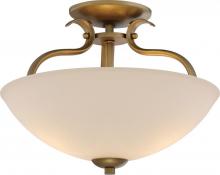  60/5816 - Dillard - 2 Light Semi Flush Fixture with White Glass