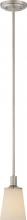  60/5828 - Laguna - 1 Light Mini Pendant with White Glass - Brushed Nickel Finish