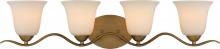  60/5873 - Dillard 4 Light Vanity - Natural Brass with White Glass