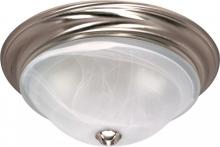  60/588 - 3-Light Large Dome Flush Mount Ceiling Light Fixture in Brushed Nickel Finish with Alabaster Glass