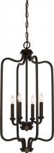  60/5900 - Willow - 4 Light Caged Pendant - Aged Bronze Finish