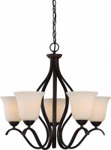  60/5915 - Dillard - 5 Light Hanging Fixture with White Glass