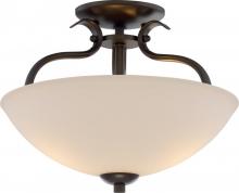  60/5916 - Dillard - 2 Light Semi Flush Fixture with White Glass