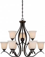  60/5919 - Dillard - 9 Light 2-Tier Chandelier with White Glass