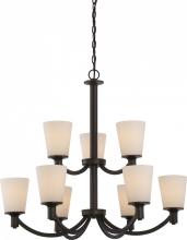  60/5929 - Laguna - 9 Light 2-Tier Hanging with White Glass - Aged Bronze Finish