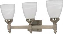  60/593 - 3-Light Vanity Fixture in Brushed Nickel Finish with Alabaster Glass
