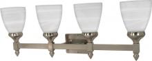 60/594 - 4-Light Vanity Fixture in Brushed Nickel Finish with Alabaster Glass