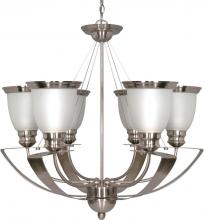 60/616 - 6-Light Chandelier in Smoked Nickel Finish with Satin Frosted Glass