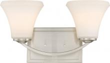  60/6202 - Fawn - 2 Light Vanity with Satin White Glass - Brushed Nickel Finish