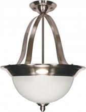  60/621 - 3-Light Pendant Light Fixture (Convertible to Close-to-Ceiling) in Smoked Nickel Finish with Satin