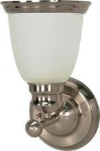  60/622 - 1-Light Wall Mounted Vanity Light Fixture in Smoked Nickel Finish with Satin Frosted Glass
