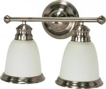  60/623 - Palladium - 2 Light - 14" - Vanity - with Satin Frosted Glass Shades