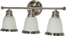  60/624 - Palladium - 3 Light - 22" - Vanity - with Satin Frosted Glass Shades