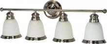  60/625 - Palladium - 4 Light - 31" - Vanity - with Satin Frosted Glass Shades