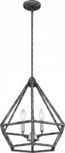  60/6262 - Orin - 3 Light Medium Pendant - Iron Black Finish with Brushed Nickel Accents