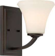  60/6301 - Fawn - 1 Light Vanity with Satin White Glass - Mahogany Bronze Finish