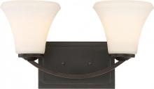  60/6302 - Fawn - 2 Light Vanity with Satin White Glass - Mahogany Bronze Finish