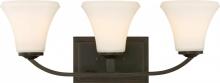  60/6303 - Fawn - 3 Light Vanity with Satin White Glass - Mahogany Bronze Finish