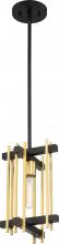  60/6522 - Marion - 1 Light Mini Pendant - Aged Bonze Finish with Natural Brass Accents