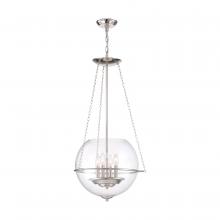  60/6953 - Odyssey - 4 Light Pendant - with Clear Glass - Polished Nickel Finish