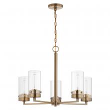  60/7535 - Intersection; 5 Light; Chandelier; Burnished Brass with Clear Glass