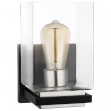  60/7651 - Crossroads; 1 Light Vanity; Matte Black with Clear Glass