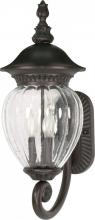  60/784 - Balun - 3 Light - 22" - Wall Lantern - Arm Up w/ Clear Melon Seed Glass