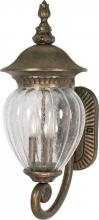  60/785 - Balun - 3 Light - 22" - Wall Lantern - Arm Up w/ Clear Melon Seed Glass