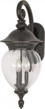  60/786 - Balun - 3 Light - 22" - Wall Lantern - Arm Down w/ Clear Melon Seed Glass