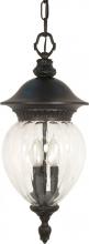  60/788 - Balun - 3 Light - 22" - Hanging Lantern - w/ Clear Melon Seed Glass