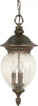  60/789 - Balun - 3 Light - 22" - Hanging Lantern - w/ Clear Melon Seed Glass
