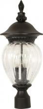  60/790 - Balun - 3 Light - 22" - Post Lantern - w/ Clear Melon Seed Glass