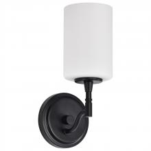  60/8211 - Liam; 1 Light Vanity; Matte Black; White Opal Glass