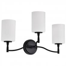 60/8213 - Liam; 3 Light Vanity; Matte Black; White Opal Glass