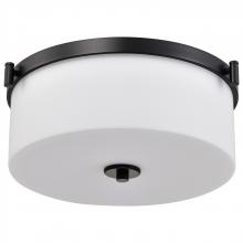  60/8217 - Liam; 3 Light Flush Mount; Matte Black; White Opal Glass