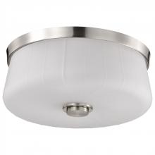  60/8220 - Lune; 3 Light Flush Mount; Brushed Nickel Finish; Etched White Glass