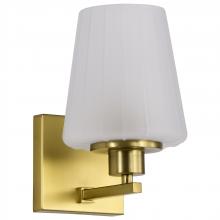  60/8231 - Lune; 1 Light Vanity; Vintage Brass Finish; Etched White Glass