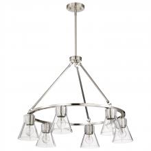  60/8335 - Gianna; 6 Light Chandelier; Brushed Nickel Finish; Clear Glass