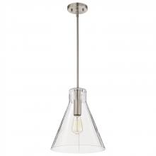  60/8338 - Gianna; 1 Light Medium Pendant; Brushed Nickel Finish; Clear Glass