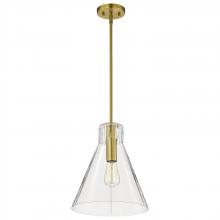 60/8348 - Gianna; 1 Light Medium Pendant; Vintage Brass Finish; Clear Glass