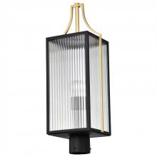  60/8504 - Holden; Outdoor Post Lantern; Gold and Black Finish; Clear Glass