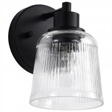  60/8601 - Grayson; 1 Light Vanity; Matte Black Finish; Clear Ribbed Glass