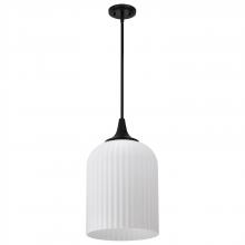 60/8646 - Solara; Pendant; Matte Black Finish; Frosted Ribbed Glass