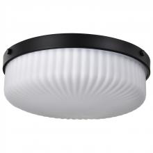  60/8648 - Solara; Flush Mount; Matte Black Finish; Frosted Ribbed Glass