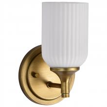  60/8661 - Solara; 1 Light Wall Sconce; Natural Brass Finish; Frosted Ribbed Glass